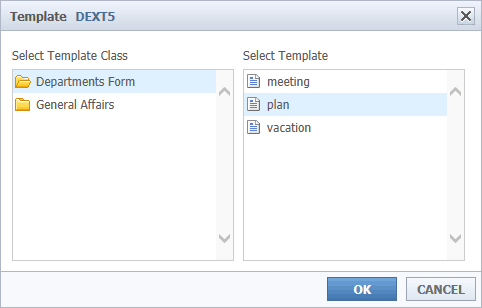 Open template view
