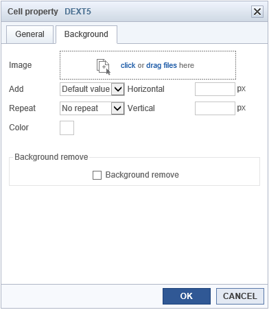 Specify the background image of the cell.